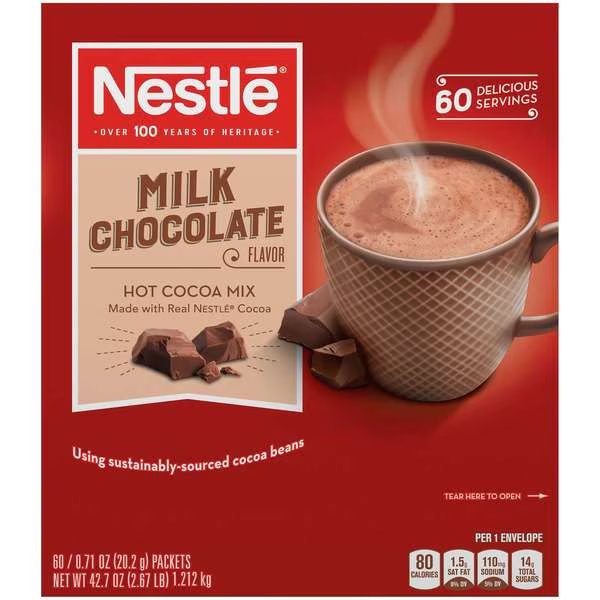 Nestle Milk Chocolate Hot Cocoa Mix .71 oz. Per Packet, PK360, Nestle, Mfr#: 00050000267910U